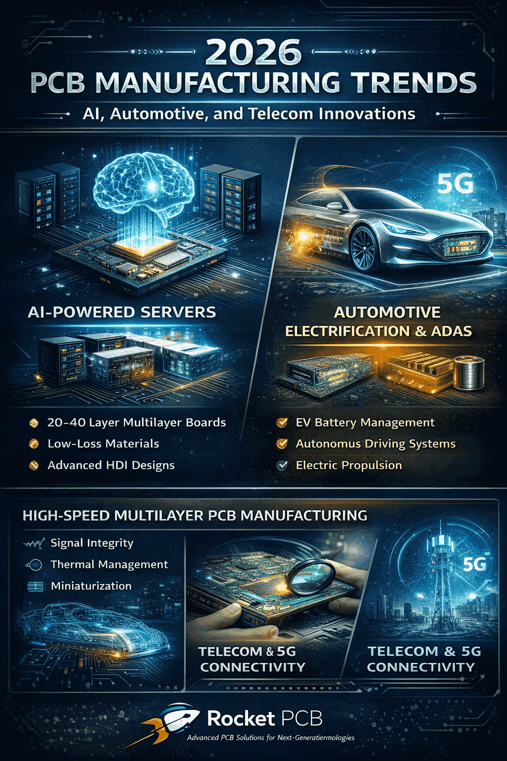 2026 PCB Manufacturing Trends: AI, Automotive, and the Growing Demand for High-Speed, Multilayer Boards