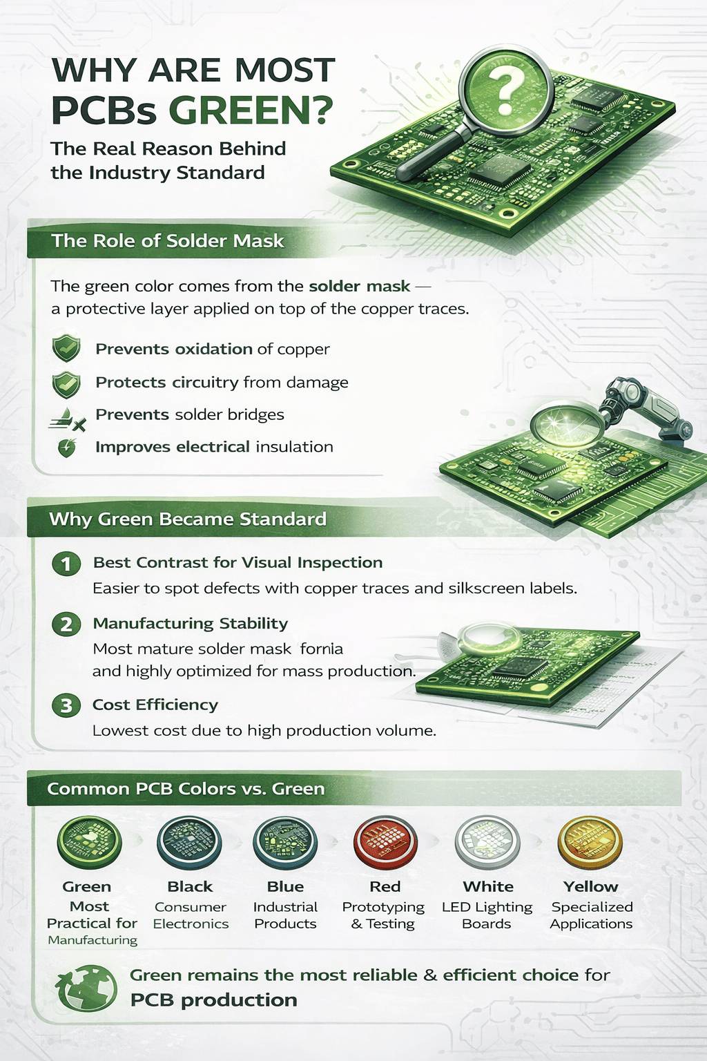 Why Are Most PCBs Green? The Real Reason Behind the Industry Standard